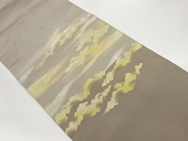 綴れ雲に霞模様織出し名古屋帯